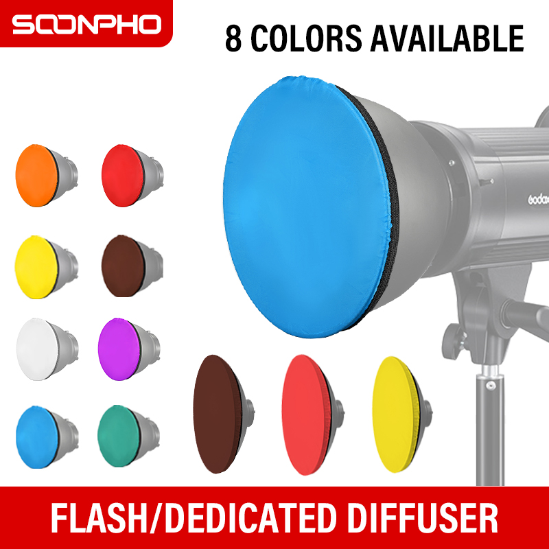 Pop Up Flash Diffuser - Soonpho 18cm 42cm 55cm 撮影用ソフトライトディフューザー 6色クロスフィルター