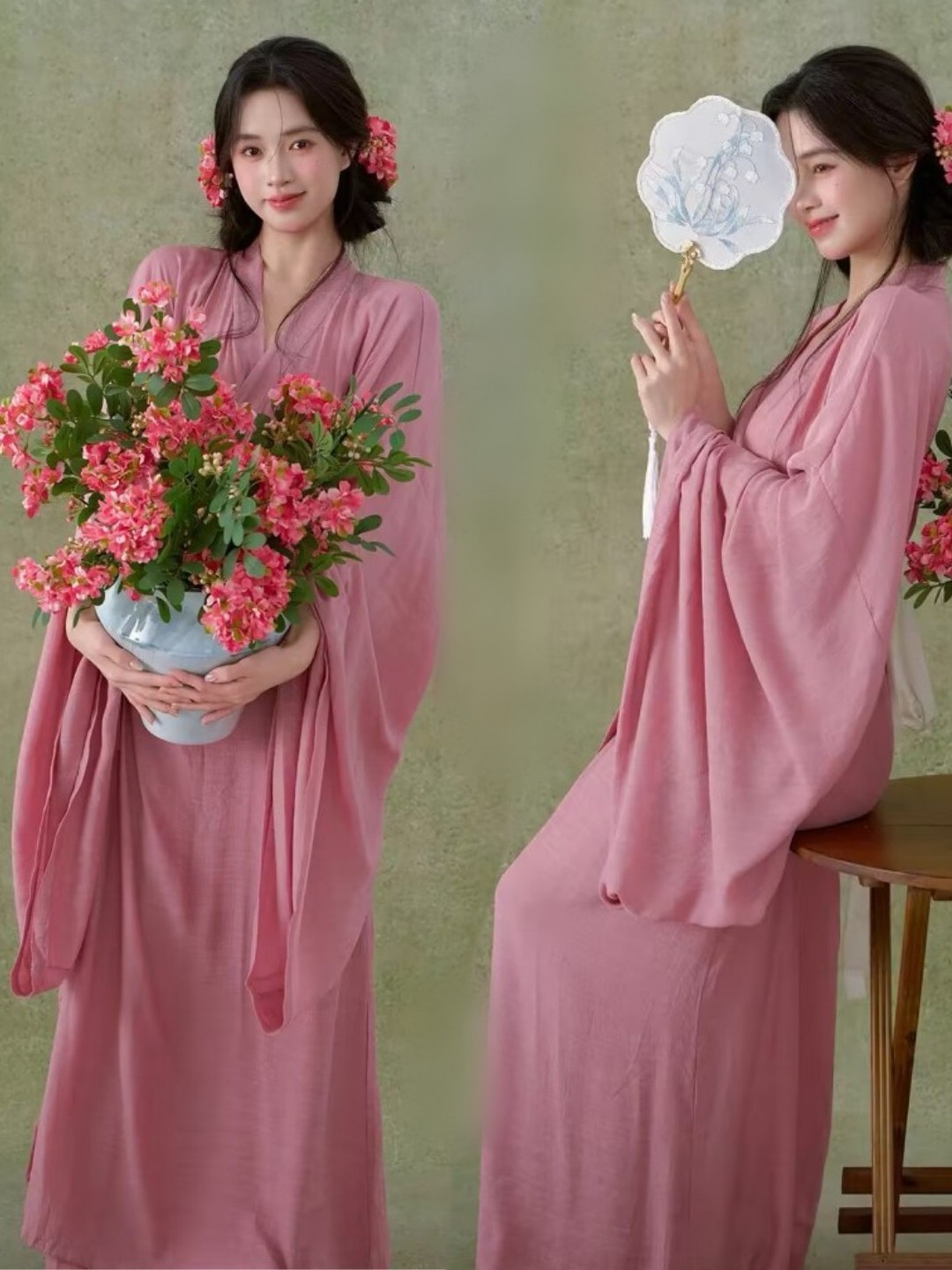 Photography Studio - レトロな中国風アートフォトスタジオドレス 女性用撮影衣装 ステージパフォーマンス用漢服 伝統的な中国服