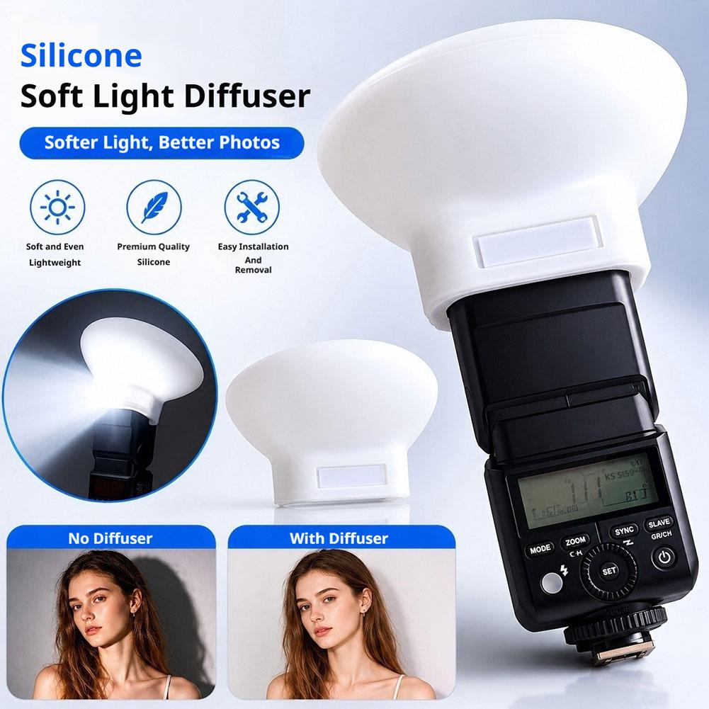 Pop Up Flash Diffuser - Godox IT32 TT350 V350 V480写真撮影用ポータブルソフトシリコンフラッシュディフューザーカバーソフトライトボックス、硬い影を解消