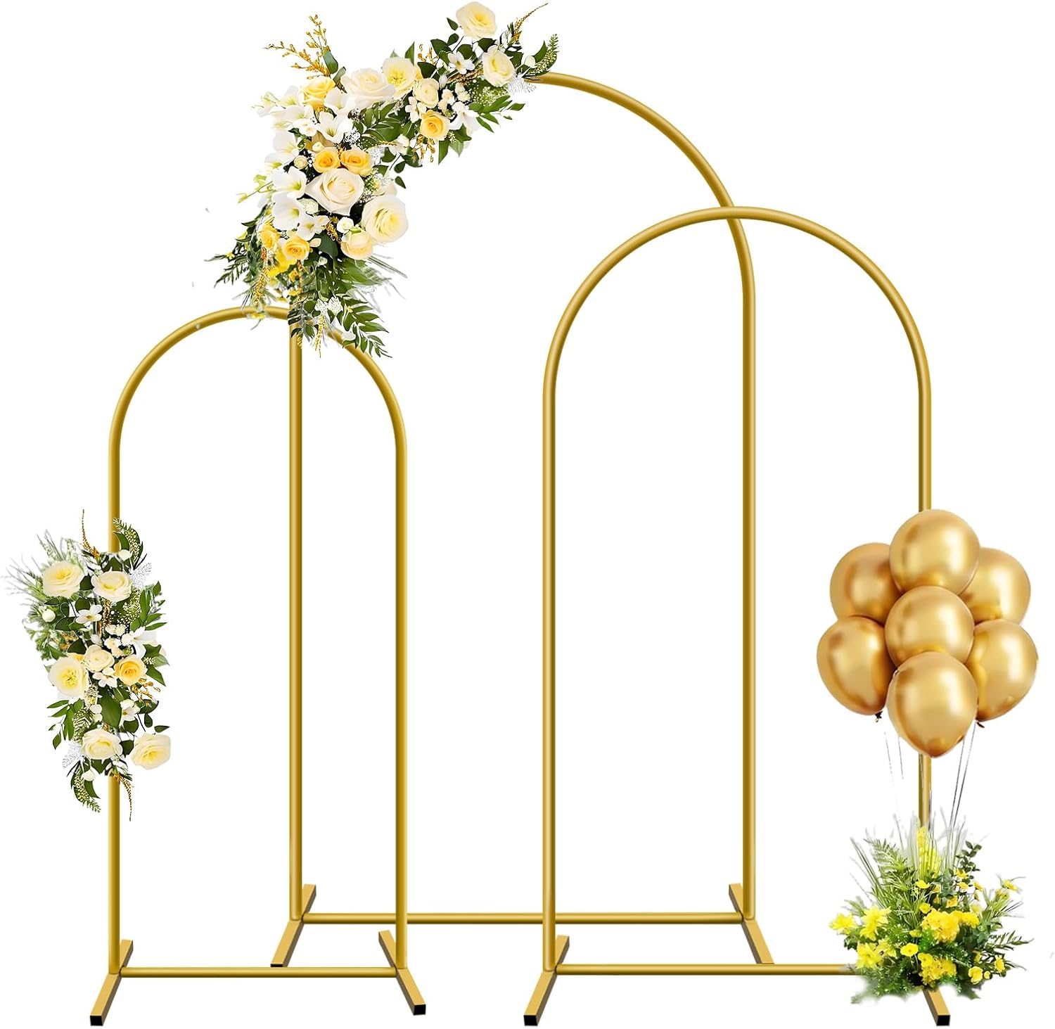 Backdrop Stand Kit - 1pc ゴールドメタルアーチ背景スタンドアーチフレームバルーン弓結婚式誕生日パーティーベビーシャワー卒業式装飾