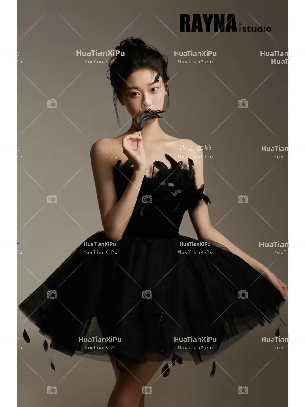 Photography Studio - 新着エレガントなブラックスワンバレエガールアートフォトスタジオテーマ韓国混合スタイルハイファッション写真撮影服
