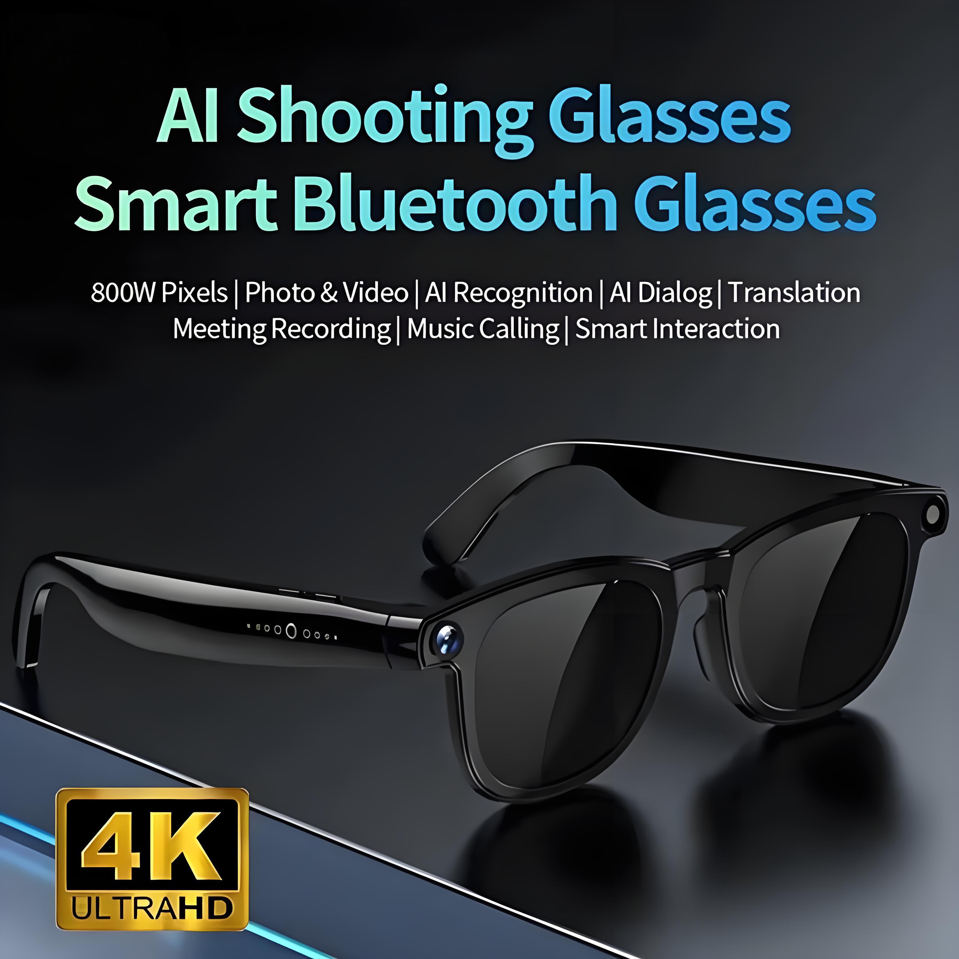 新型AIスマートグラス 800W HDカメラ搭載 ブラックテ - Photography Videography のレビューと価格