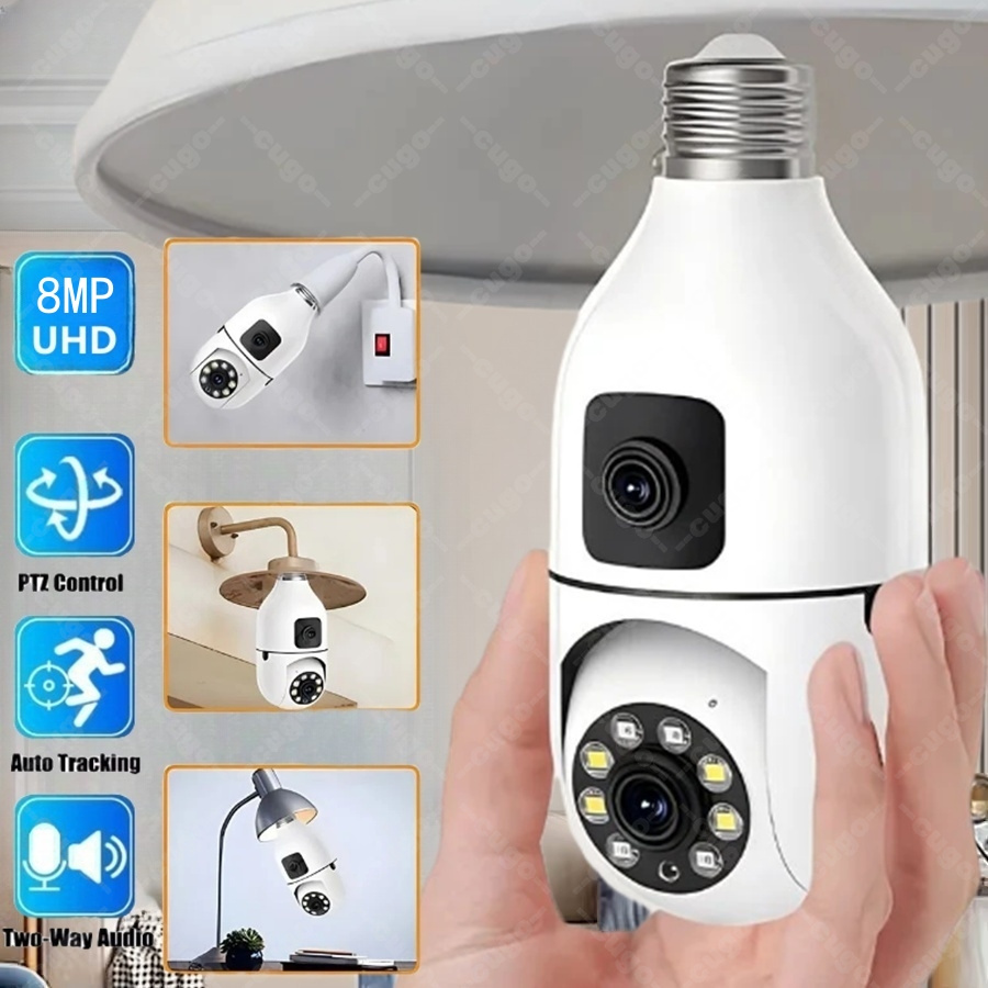 E27電球型監視セキュリティカメラ 8MP HDナイトビジョ - Photography Grid のレビューと価格