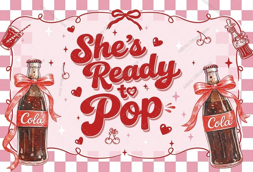 She's Ready to Pop ベビーシャワー背景幕  - Photography Grid のレビューと価格