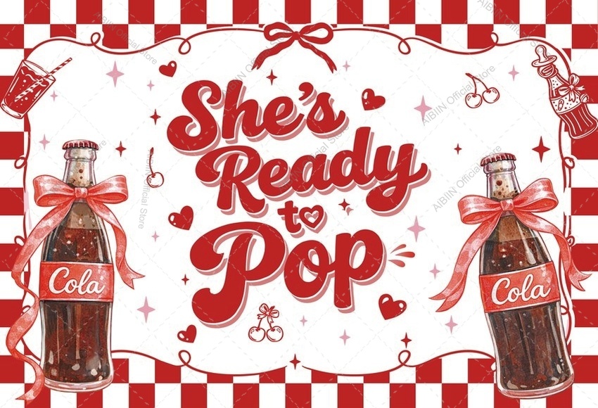 She's Ready to Pop ベビーシャワー背景幕  - Photography Grid のレビューと価格