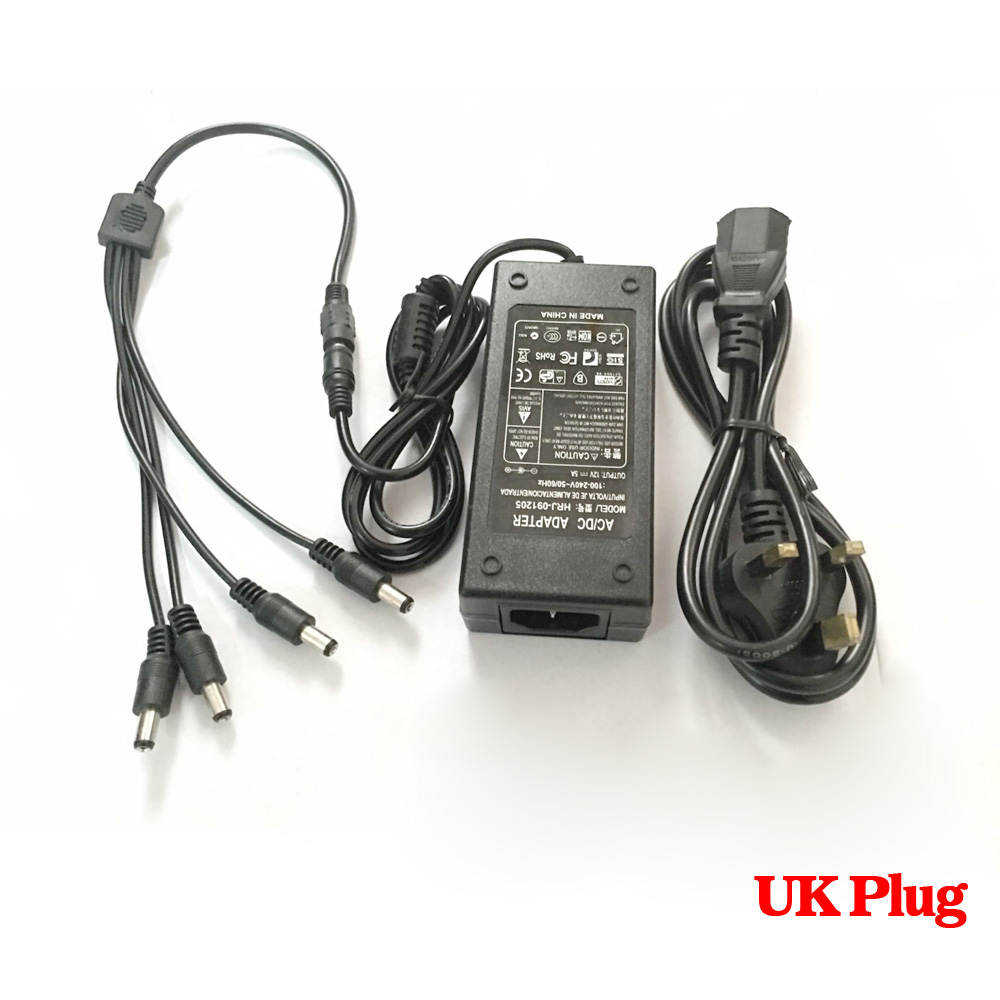 DC 12V 5A 4ポート CCTVカメラ ACアダプター - Photography Uk のレビューと価格