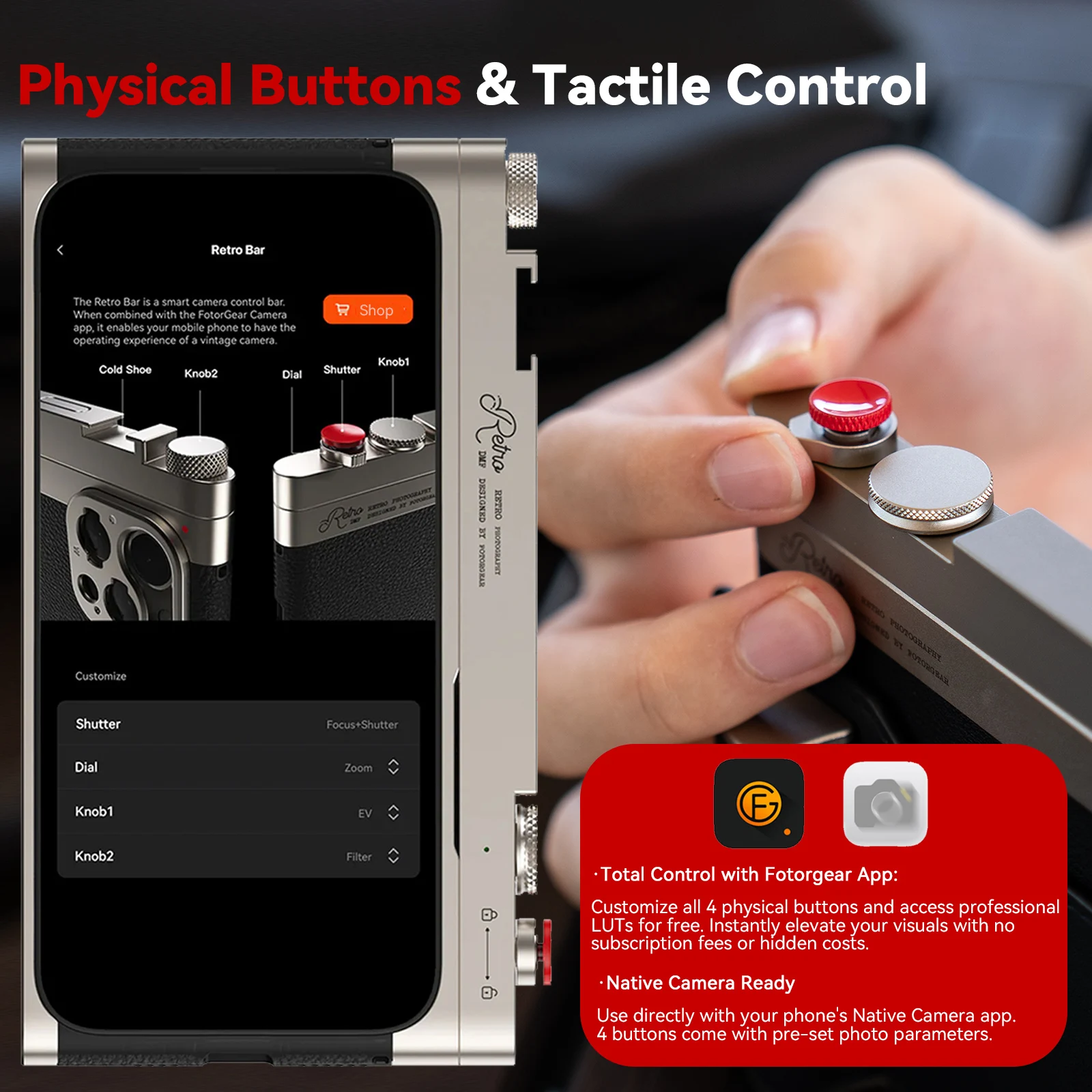 フォトギア レトロ携帯電話ケース 撮影キット ワイヤレスカメ - Photography Kit Pro のレビューと価格