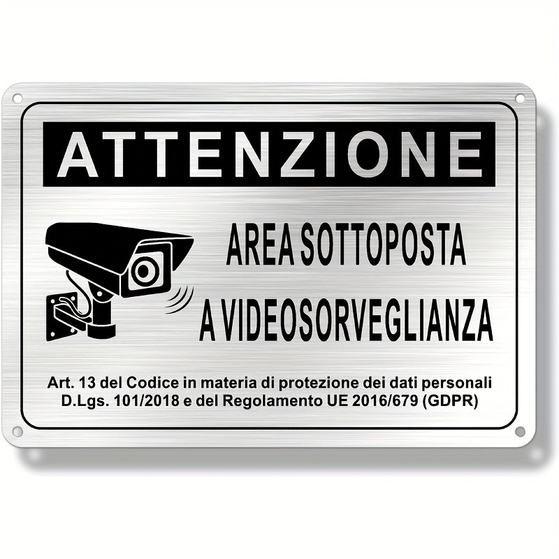 イタリア製セキュリティサイン 20X30cm – アルミニウ - Photography Videography のレビューと価格