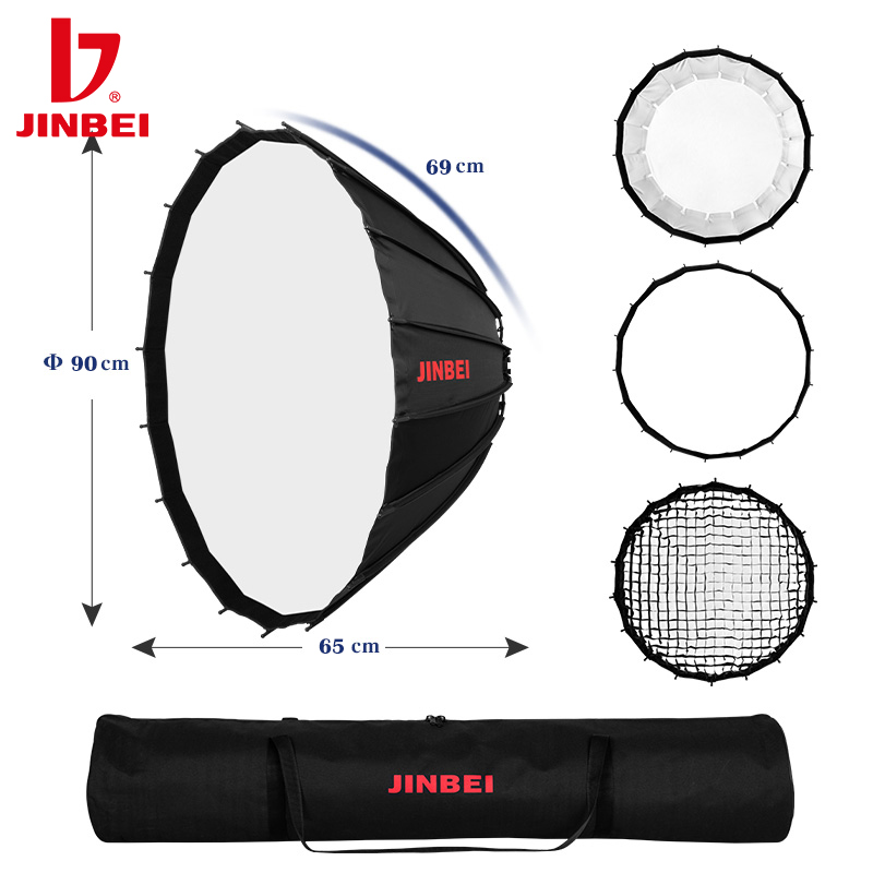 JINBEI 90cm深型反射パラボリックスピードライトソフ - Photography Grid のレビューと価格